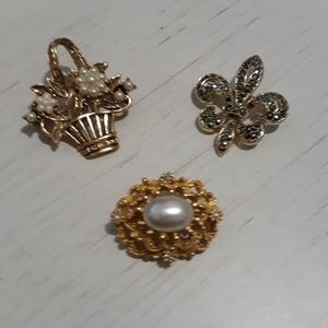 Set of Three Mini Brooches
